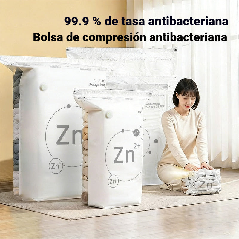 【30% DE DESCUENTO】🧳【Juego de 5 piezas】💨 Bolsa de almacenamiento al vacío grande y comprimible: no requiere bomba, es a prueba de fugas e ideal para ahorrar espacio en maletas y en casa ✈️