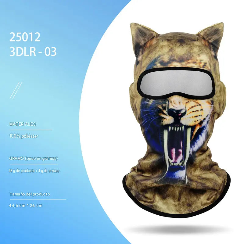 📢📢 ¡¡50% de descuento!! ⏰ Pasamontañas cortavientos con estampado animal 😜 Accesorio cálido para actividades invernales al aire libre