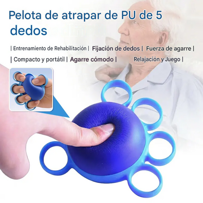 Pelota ortopédica para la recuperación de dedos y manos, con anillos de fijación, dispositivo de entrenamiento de fuerza y movilidad para personas mayores o con secuelas de un derrame cerebral.
