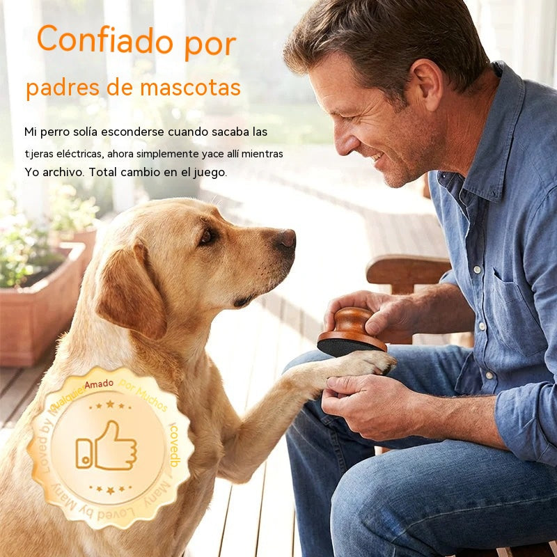 🐕 Lima de uñas de madera para mascotas – Papel de lija reemplazable, no corta la parte sensible de la uña.