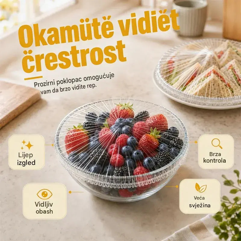 【2 vrećice, ukupno 200 komada】Jednokratna ambalaža od folije za hranu, kliznog tipa, s poklopcem na preklop za brtvljenje i zaštitu od prašine i insekata, za pohranu.