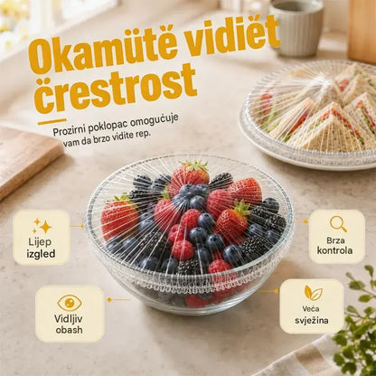 【2 vrećice, ukupno 200 komada】Jednokratna ambalaža od folije za hranu, kliznog tipa, s poklopcem na preklop za brtvljenje i zaštitu od prašine i insekata, za pohranu.