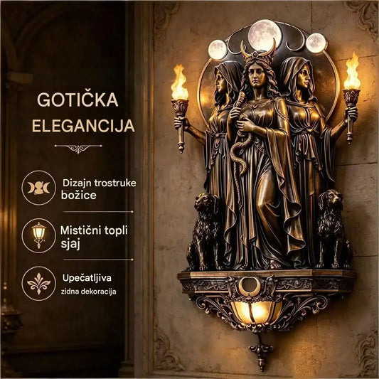 🌙LED zidna lampa, ukrašena s trima božicama Hekatom—WIKA zidna lampa