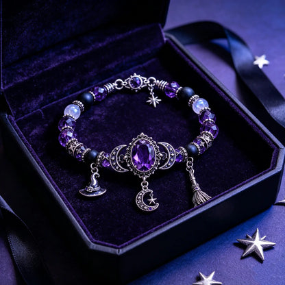 🔥 Último día del 49% de descuento – 🔮 Pulsera de salud con colgante de luna de cristal