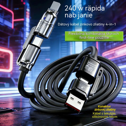 🔥Kúpte 1 kus a získajte 1 zadarmo (2 kusy) 🔥240W kábel na rýchle nabíjanie 4 v 1 (dĺžka 2 metre)⚡📱