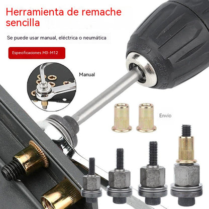 📢📢 ¡Oferta por tiempo limitado: 40 % de descuento!! ⏰ Juego de puntas para remachadora y tuercas