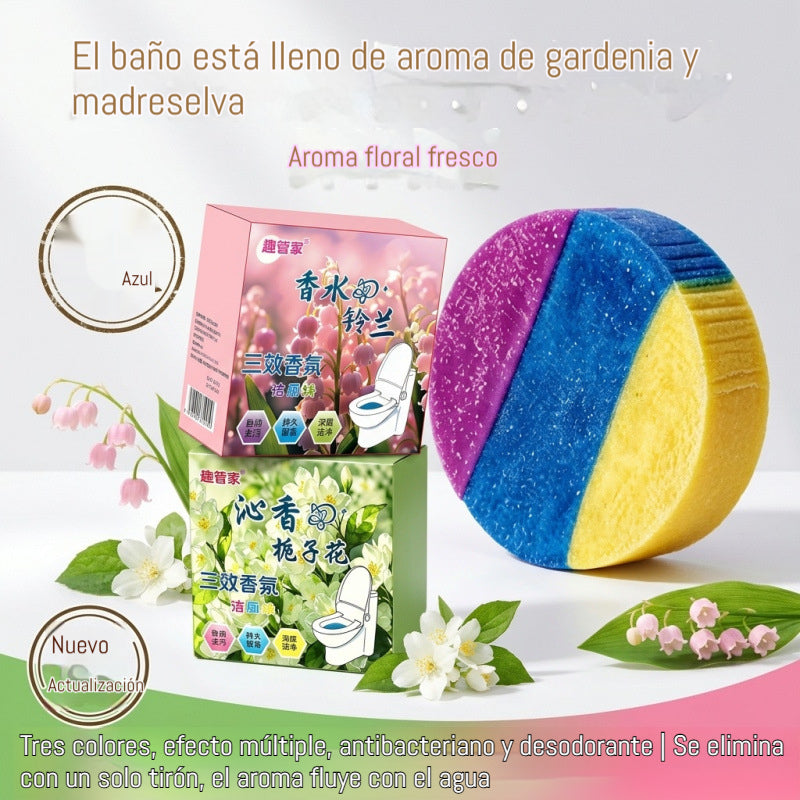 💖5 balení za iba 22 eur✨🚽Čistiace tablety do záchodu s vôňou gardénie: tri farby, tri účinky, odstraňovanie škvŕn, dlhotrvajúca vôňa.