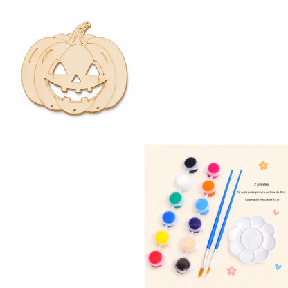 🎃 ¡A mitad de precio! 🪵 Kit de manualidades de calabazas de madera: campanillas de viento de Halloween para hacer tú mismo ✨