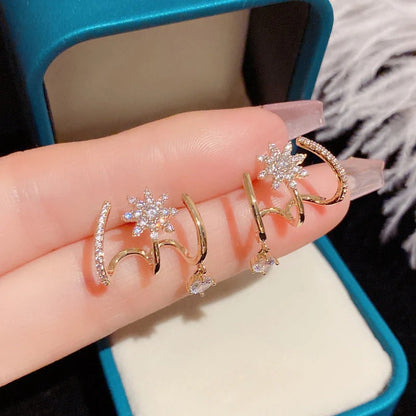 【¡Compra 1 par y llévate 1 gratis! 】😆😆2 pares de pendientes 24 euros.⚡Pendientes de garra brillantes (estilo femenino)