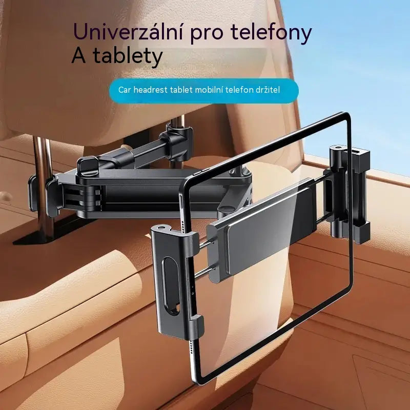 📱Držák telefonu/tabletu do opěrky hlavy v autě – Nastavitelný, otočný a snadno použitelný 🚗