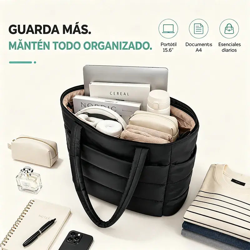Bolso de hombro multicompartimento de gran capacidad