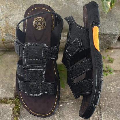 🔥👟 [Μέγεθος 38 ~ 44] Ανδρικά χειροποίητα αντιολισθητικά δερμάτινα μαλακά σανδάλια παραλίας