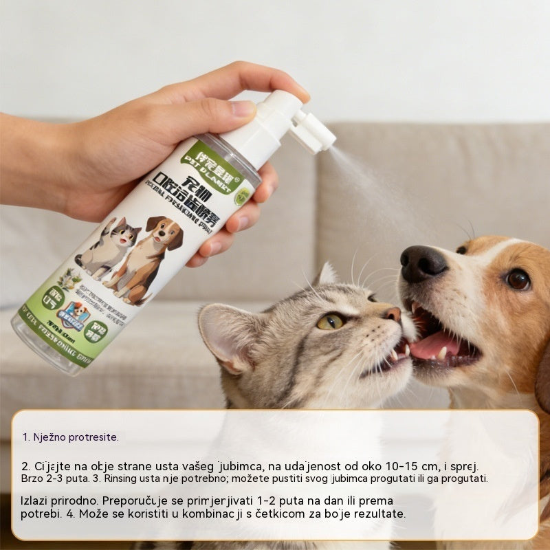 🐶【2 artikla za samo 23 eura】🐱 Sprej za oralnu higijenu kućnih ljubimaca može osvježiti dah i ukloniti žute mrlje i kamenac sa zubi.