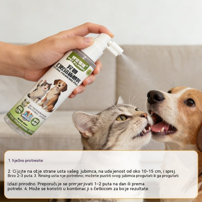 🐶【2 artikla za samo 23 eura】🐱 Sprej za oralnu higijenu kućnih ljubimaca može osvježiti dah i ukloniti žute mrlje i kamenac sa zubi.