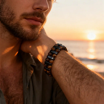 🌟🌟Pulsera de moda para hombre con ojo de tigre natural