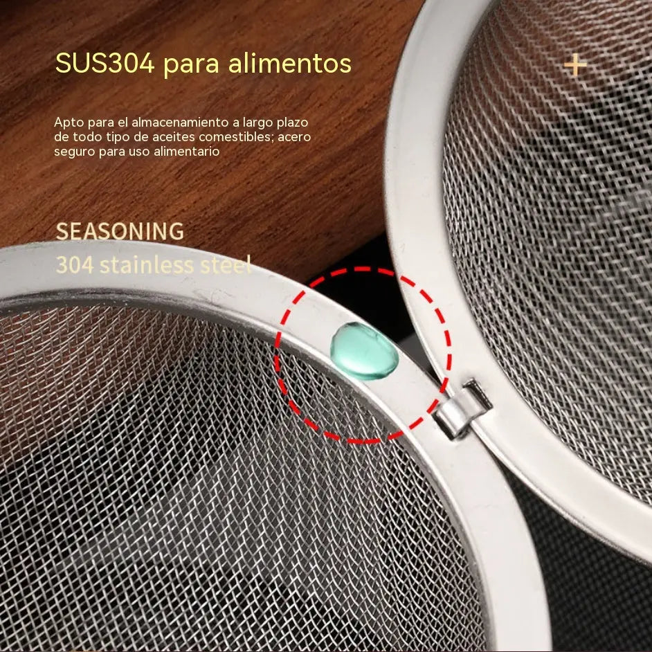 🍵✨【Juego de 3 piezas】Bola para especias de acero inoxidable 304: el experto en filtración multifuncional para su cocina.