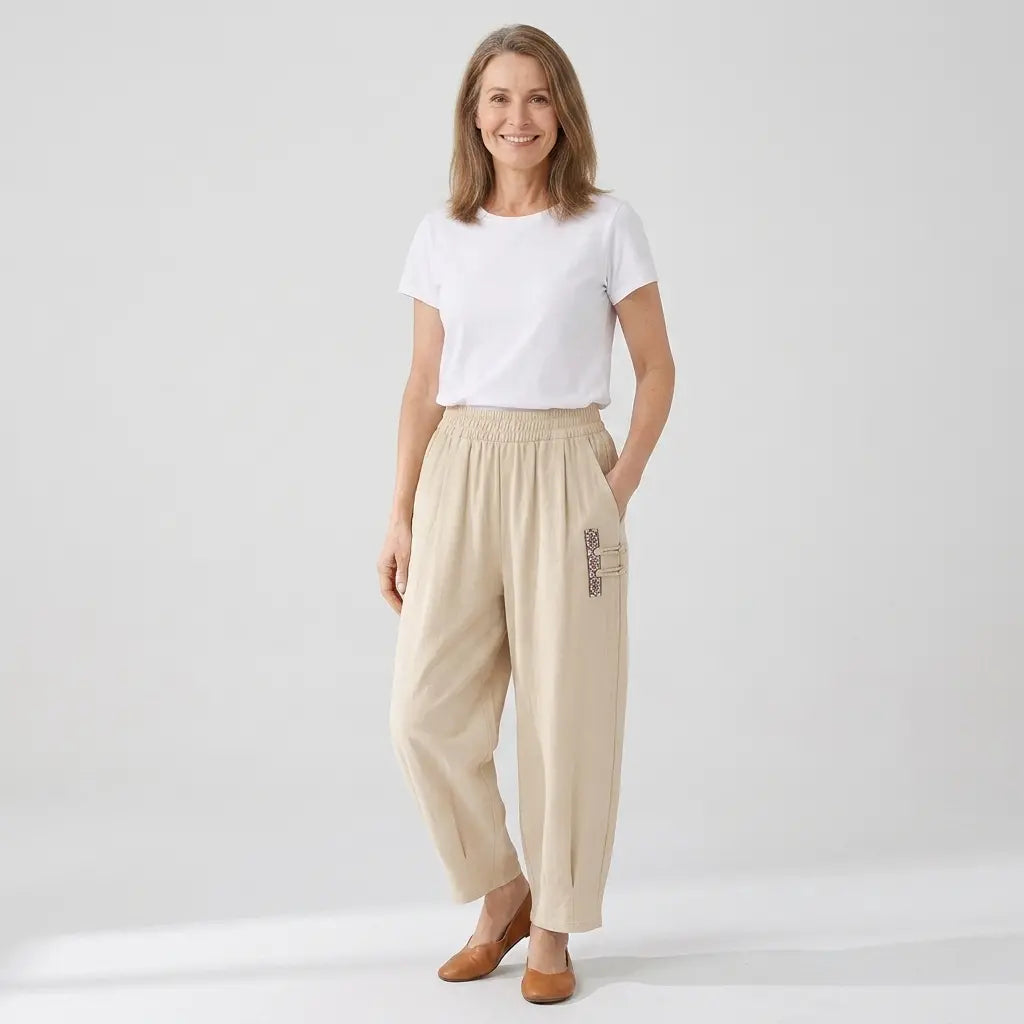 🔥【Kupi 1, dobiješ 1 gratis】🔥【M–4XL】 👖 Lagane i prozračne ljetne pamučno-lanene hlače – moderne ležerne hlače do gležnja