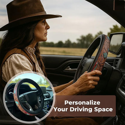 Funda universal para volante de coche vaquero retro del oeste