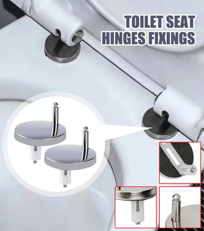 🚽【2 pares, 4 piezas en total】Accesorios universales para el baño ----💦✨Abrazaderas de tornillo para fijar la tapa del inodoro.