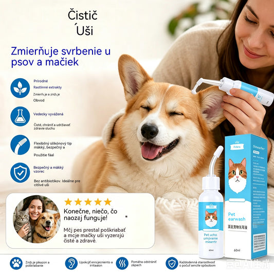 🐶🐱 Čistič uší na zmiernenie svrbenia v ušiach u psov a mačiek.