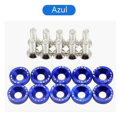 🔥 Kit de arandelas M6 de colores para modificación de vehículos