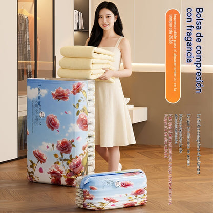 🧳【60*80*32cm】【Juego de 5 piezas】💨 Bolsa de almacenamiento al vacío grande y compresible: no requiere bomba, es a prueba de fugas e ideal para ahorrar espacio en maletas y en casa ✈️
