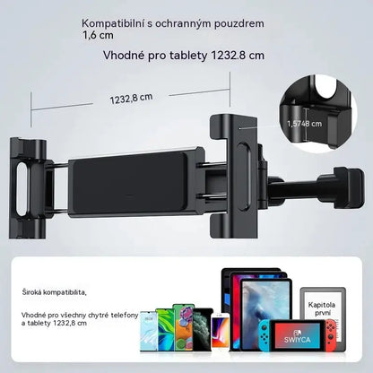 📱Držák telefonu/tabletu do opěrky hlavy v autě – Nastavitelný, otočný a snadno použitelný 🚗