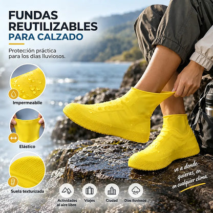 【2 pares por 25 euros】¡Evita que tus zapatillas se empapen! Cubrezapatos impermeables de alta resistencia: antideslizantes y plegables para llevar en el bolso 🌧️
