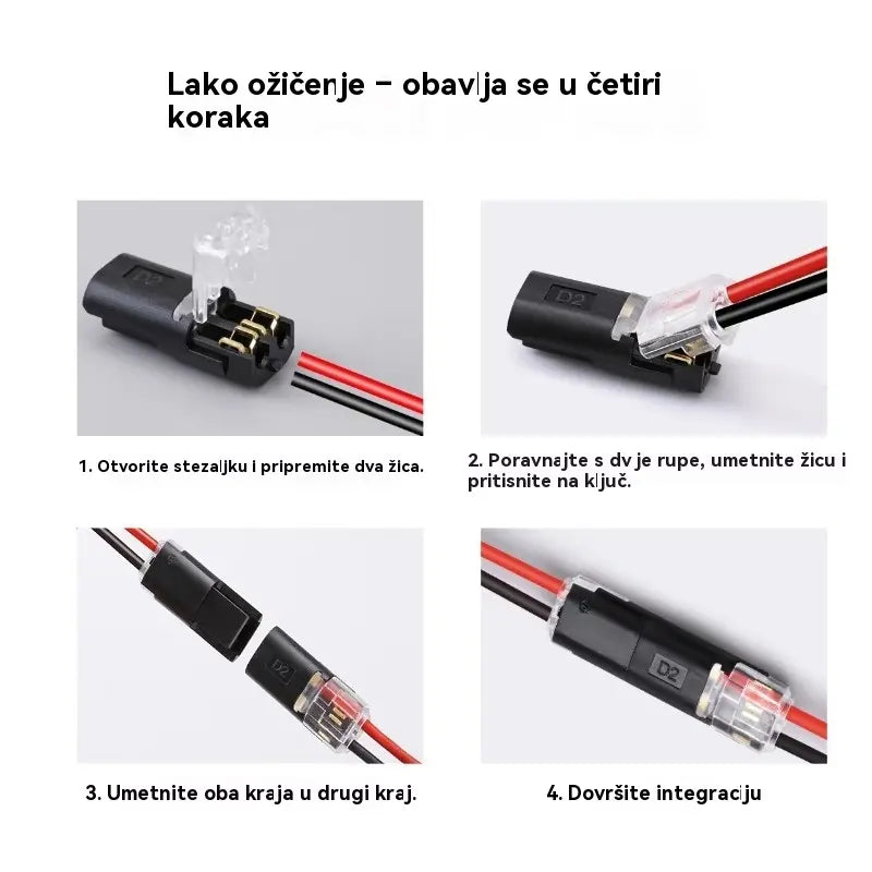 🥳 50% popusta! ⏰ 【1000 komada na zalihi】Priključak za žicu bez skidanja izolacije, s kopčom za zaključavanje, sigurnim zatvaranjem i protukliznom površinom ⚡️
