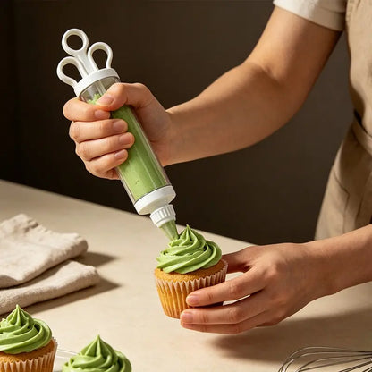 🎂 ¡50% de descuento! 🧁 Set de pistolas para decorar pasteles: 6 boquillas de acero inoxidable, fáciles de usar ✨