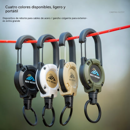 🏆Llavero con mosquetón plegable🎣 – cordón de acero de 65 cm, soporte para identificación resistente, accesorio EDC ligero, adecuado para llaves, identificación y actividades al aire libre.