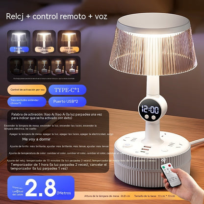 👍👍Portalámparas de mesa. Con control por voz y mando a distancia para luces nocturnas de dormitorio.