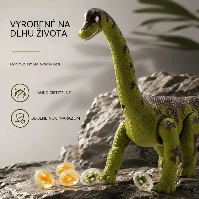🦕 Elektrický chodiaci brachiosaurus: Hračka s dinosaurom, ktorá kombinuje akciu, zvukové efekty a oči s LED podsvietením.