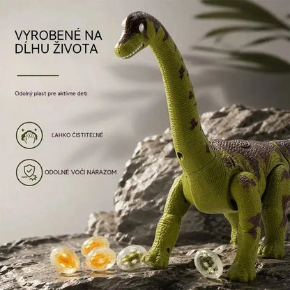 🦕 Elektrický chodiaci brachiosaurus: Hračka s dinosaurom, ktorá kombinuje akciu, zvukové efekty a oči s LED podsvietením.