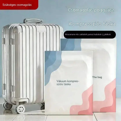 🧳 5 termék mindössze 9600 Ft 💨 Nagy, rugalmas vákuumos tárolótasakok: Nincs szükség pumpára, szivárgásmentes, ideális helytakarékosságra a bőröndben és otthon ✈️