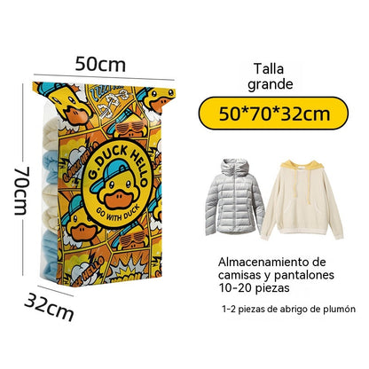 🧳【Juego de 5 piezas】💨 Bolsa de almacenamiento al vacío grande y compresible: no requiere bomba, es a prueba de fugas e ideal para ahorrar espacio en maletas y en casa ✈️