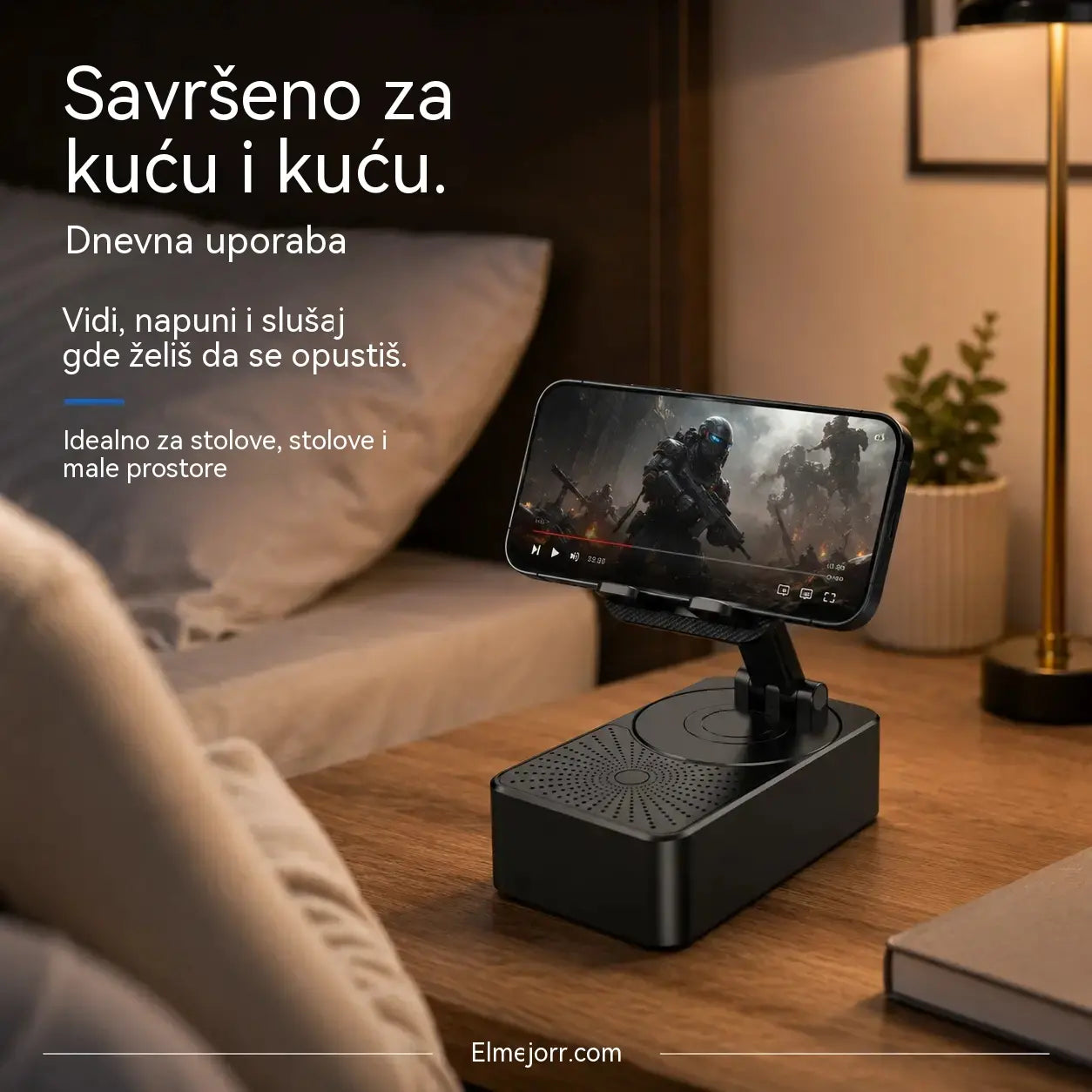 🔥 3 en 1: Altavoz Bluetooth + cargador + soporte para teléfono de 360° 📱🔊⚡