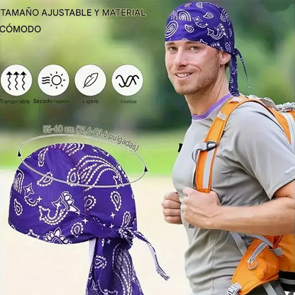 🏝【Paquete de gran valor – 5 piezas】Elegante sombrero/pañuelo para la cabeza de estilo retro hecho de seda transpirable