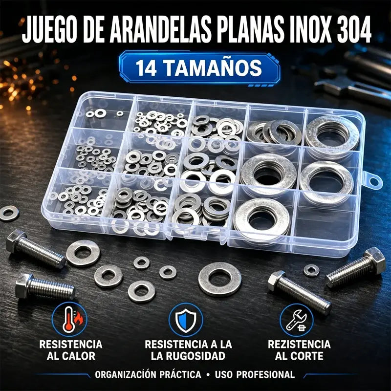 【190 piezas/caja】Junta metálica de acero inoxidable 304