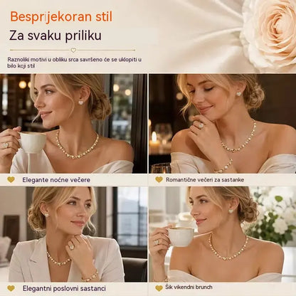 🎁 Božićna ponuda za ranoranioce: Pola cijene 🎅 Klasični set nakita u obliku srca s pozlatom (4 komada)