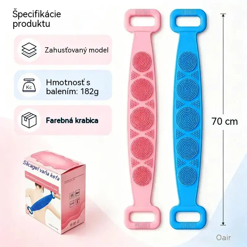 🔥Kúpte 1, 1 dostanete zadarmo🔥2 kusy za 23 eur🛁 Obojstranná silikónová rukavica do kúpeľa – extra dlhá telová drhnúca hubka pre jednoduché čistenie chrbta