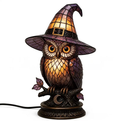 🧙‍♀️✨Boszorkánykalap alakú lámpa, kézzel készült műgyanta dísz, íróasztali dísz, asztali lámpa