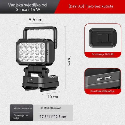 🔥💡Svjetilna lampa s litijevom baterijom i USB sučeljem, prikladna za scenarije poput popravka automobila.