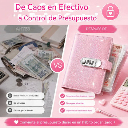✨ Carpeta de ahorros SparkleLock 💖 Cartera para ahorrar dinero