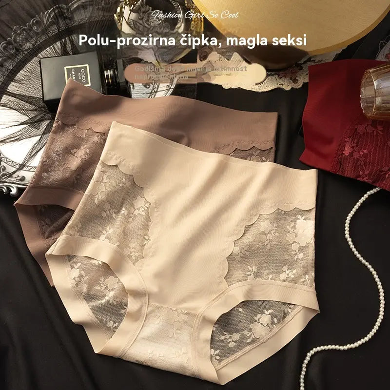 【Set od 5 dijelova】【40-80kg】Ženske visokoelastične bešavne čipkaste gaćice za kontrolu trbuha, oblikovanje stražnjice i podizanje--Po jedan od svake boje