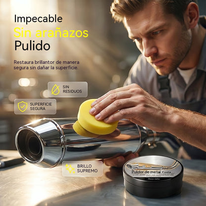 【200g】 2 juegos 26€--Kit de compuesto para pulir tubos de escape de coche (con esponja)