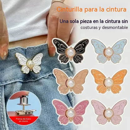 🌸🦋 COMPRA 5 Y LLÉVATE 5 GRATIS 🎁💜 Hebilla ajustable de cintura con forma de mariposa extraíble: sin herramientas, ajuste perfecto para jeans, faldas y vestidos ✨👗💃