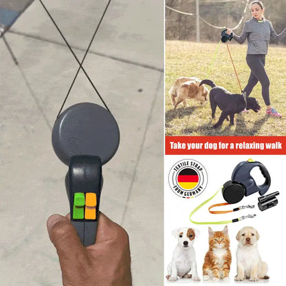 🐕‍🦺🐾 Vodítko 2 v 1 pre domácich miláčikov automaticky navíjateľné