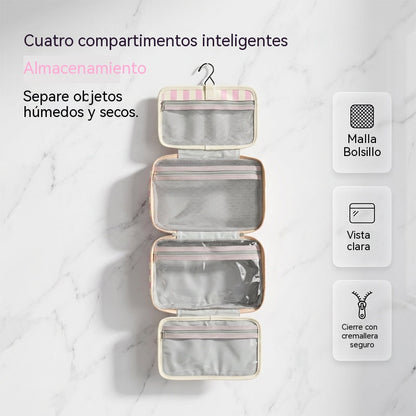 Neceser colgante a rayas para viajes