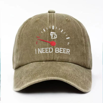 🔥 POSLEDNÝ DEŇ S 50% ZĽAVOU - 🍺 Vyšívaná šiltovka „POTREBUJEM PIVO“ – Unisex pamätná šiltovka 🧢